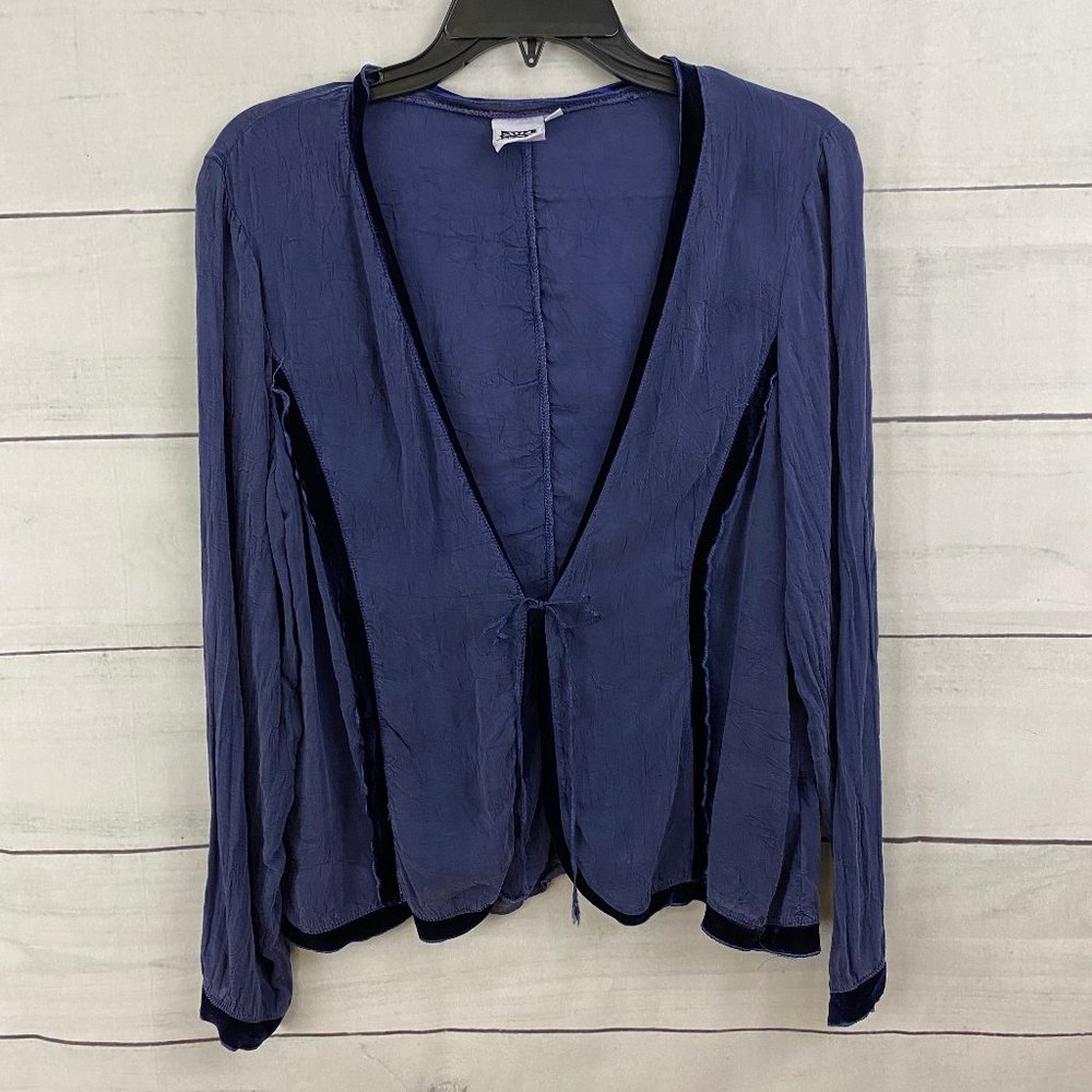 Johnny Was Silk Blend Velvet Cardigan Top